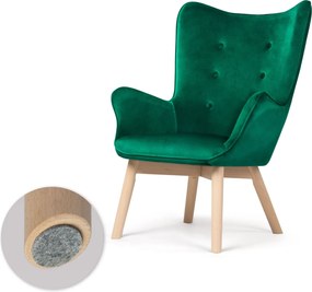 SOFOTEL Kreslo s opierkou na ruky a podnožkou Norse 2046 - tmavozelené