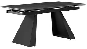 Rozkladací jedálenský stôl 160 SALAD (grafit + čierna) (pre 6-8 osôb). Vlastná spoľahlivá doprava až k Vám domov. 1091465