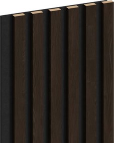 Mexen Lam-F, akustické stenové lamely 275 × 30 cm, plstený podklad 8 mm, technická dyha, eben hnedý, S105-275307-3015-022