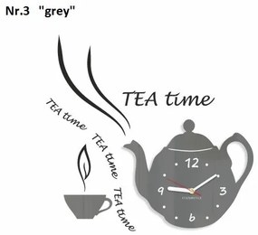 Dekoračné kuchynské hodiny Tea Time sivá