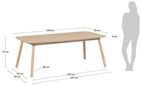 Jedálenský stôl batilde 70 x 140 cm MUZZA