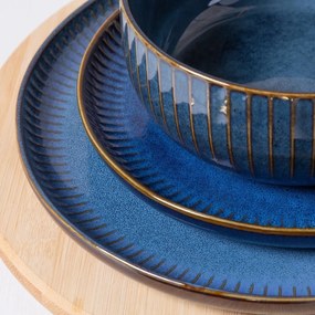 Altom Porcelánový plytký tanier Reactive Stripes modrá, 26 cm