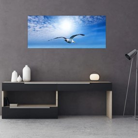 Obraz - Čajka nad morom (120x50 cm)