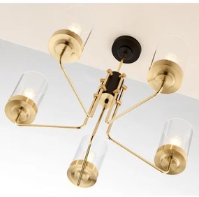 Jupiter 2088 - Luster na tyči RAMIREZ 5xE27/15W/230V zlatá/čierna