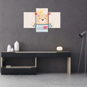 Obraz - Medvedík s korunkou (90x60 cm)