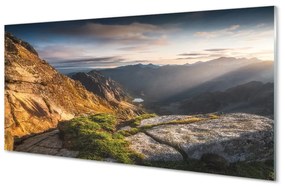 Sklenený obraz Mountain Sunrise 100x50 cm