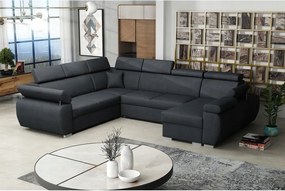 Rohová sedacia súprava Gozo U (sivočierna)