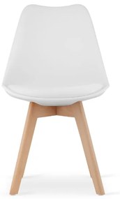 Jedálenský set 1+4, stôl KAMI 80x80 biely + stolička BALI MARK biela