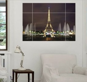 Veselá Stena Samolepka na stenu na stenu Okno s výhľadom na Eiffelovu vežu