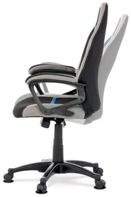 Kancelárska/herná stolička Leira-L611-BLUE (čierna + sivá + modrá). Vlastná spoľahlivá doprava až k Vám domov. 1042711