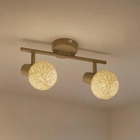 Bodové svietidlo DEX 2xE14/10W/230V béžová/krémová