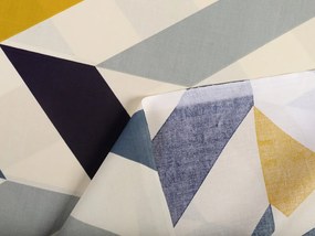 Biante Bavlnený záves Sandra SA-402 Veľké cik-cak modro-žlté pruhy 150x140 cm