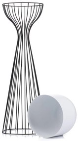 KOVOVÝ KVETINÁČ SO STOJANOM GLAM 68X20 CM BIELA/ČIERNA