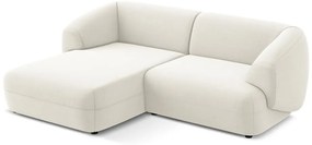 Biela zamatová rohová pohovka (ľavý roh) Moana – Makamii