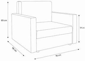 Kreslo ARIA, 96x85x98, kornet 02/kornet 10