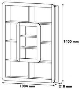Knižnica Orkide White and Walnut