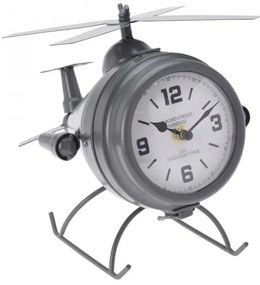 Stolné hodiny Helikoptéra – sivá 21 x 22 x 21 cm