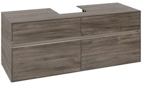 VILLEROY &amp; BOCH Collaro závesná skrinka pod umývadlo na dosku (umývadlo v strede), 4 zásuvky, s LED osvetlením, 1400 x 500 x 548 mm, Stone Oak, C100B0RK