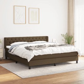 Boxspring posteľ s matracom tmavohnedá 160x200 cm látka 3129964
