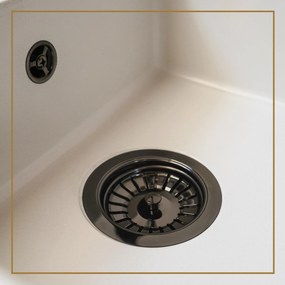 Gamma Gamma, 2-komorový manuálny sifón pre granitové drezy, grafitová, GMA-1M22BK