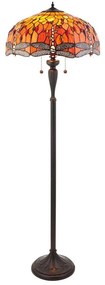 Endon 64070 - Stojacia lampa Tiffany DRAGONFLY 2xE27/60W/230V priemer 50 cm
