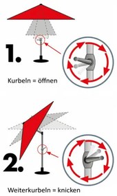 Doppler ACTIVE 280 cm - automatický naklápací slnečník s kľukou : Barvy slunečníků - 820