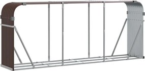 vidaXL Držiak na polená hnedý 234x45x100 cm pozinkovaná oceľ