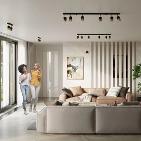 Sollux SL.1073 - Bodové svietidlo NERO 6xGU10/40W/230V čierna/zlatá