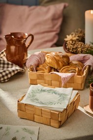 Ib Laursen Drevený košík Square Braided Chip Wood – set 2 ks