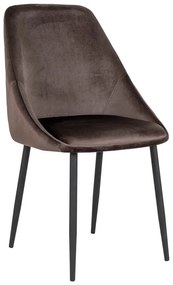 Hnedé zamatové jedálenské stoličky v súprave 2 ks Porto - House Nordic
