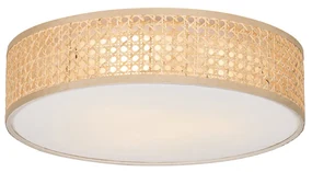 Smart plafondlamp rotan 40 cm 3-lichts incl. 3 Wifi P45 - Tromma
