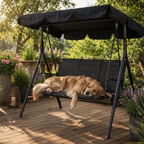 Záhradná hojdačka pre 3 osoby s nastaviteľnou strieškou