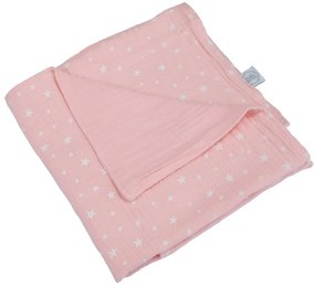 Ružová mušelínová detská deka 75x75 cm – Bébé Douceur