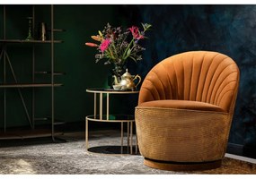 Hnedé zamatové kreslo Dutchbone Madison