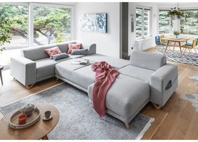 Svetlosivá rozkladacia/s úložným priestorom rohová pohovka (ľavý roh/do tvaru "U") Classy Sophie – Miuform