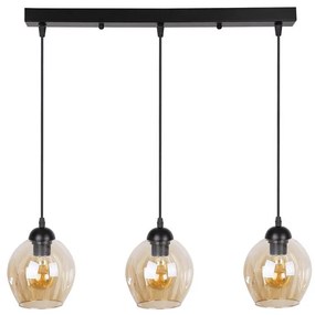 Candellux Čierno-hnedý závesný luster Aspa pre žiarovku 3x E27 33-00606