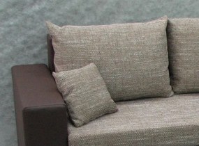 Rohová sedacia súprava Samba II, hnedá ekokoža/cappuccino tkanina