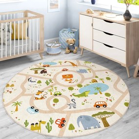Prateľný detský hrací koberec ø150 cm Savana Ride – Mila Home