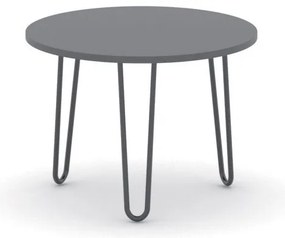 Okrúhly konferenčný stôl SPIDER, priemer 60 cm, čierna podnož, grafit