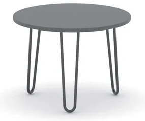 Okrúhly konferenčný stôl SPIDER, priemer 60 cm, čierna podnož, grafit