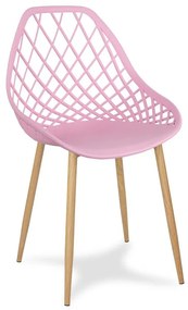 Dekorstudio Jedálenská stolička OSLO ružová na kovových nohách buk