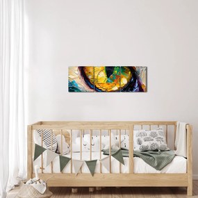 Obraz - Maľba mačacieho oka (s hodinami) (90x30 cm)