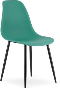 Jedálenská stolička WAT zelená - čierne nohy (1 ks)