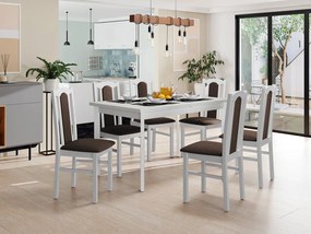 Rozkladací stôl so 6 stoličkami AL08, Morenie: Orech - L, Poťahové látky: Hygge D91