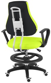Detská rastúca stolička Neoseat KINDER — látka, čierna / reflexná zelená