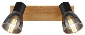 Globo 54307-2W - Nástenné bodové svietidlo CLAUDE 2xE14/40W/230V čierna/drevo