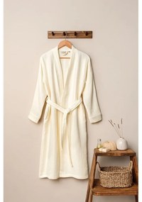 Krémový mušelínový župan veľkosť L/XL Kimono – Foutastic