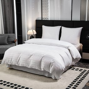 Hotelové obliečky z mikrovlákna JASMINE biele - prúžok 2 cm Rozmer obliečok: 70 x 90 cm | 140 x 220 cm