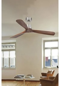 FARO 33370DC - Stropný ventilátor LANTAU hnedá/matný chróm pr. 132 cm + DO