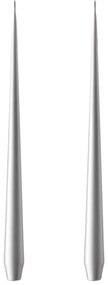 ester & erik Sviečka Taper 32 cm – 92 Silver Metallic – sada 2 ks